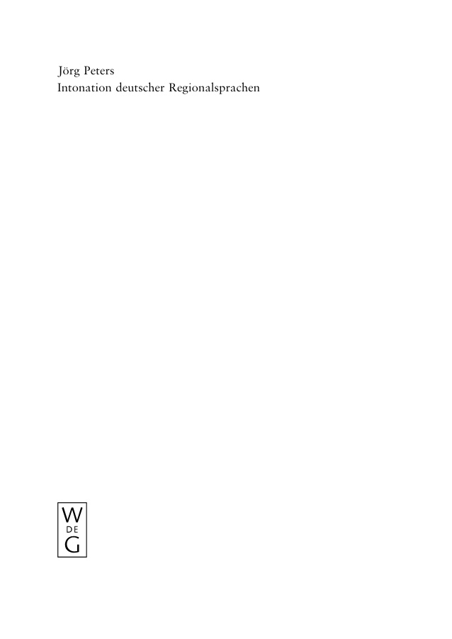 Intonation deutscher Regionalsprachen German Edition Jorg Peters Kitap Kapağı