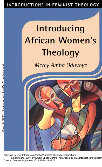 Introducing African Womens Theology mercy Amba Oduyoye Kitap Kapağı