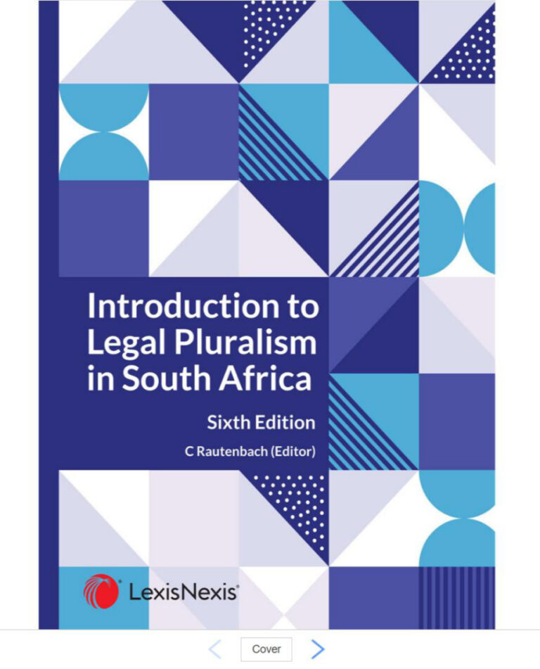 Introduction to legal pluralism in South Africa 6th edition Rautenbach C Kitap Kapağı