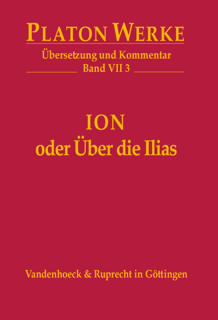Ion oder Uber die Ilias Werke Bd73 German Edition Platon Kitap Kapağı