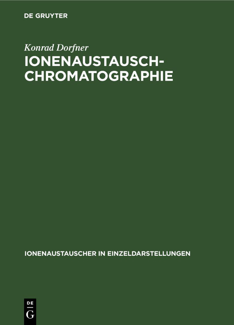 Ionenaustausch chromatographie German Edition Konrad Dorfner Kitap Kapağı