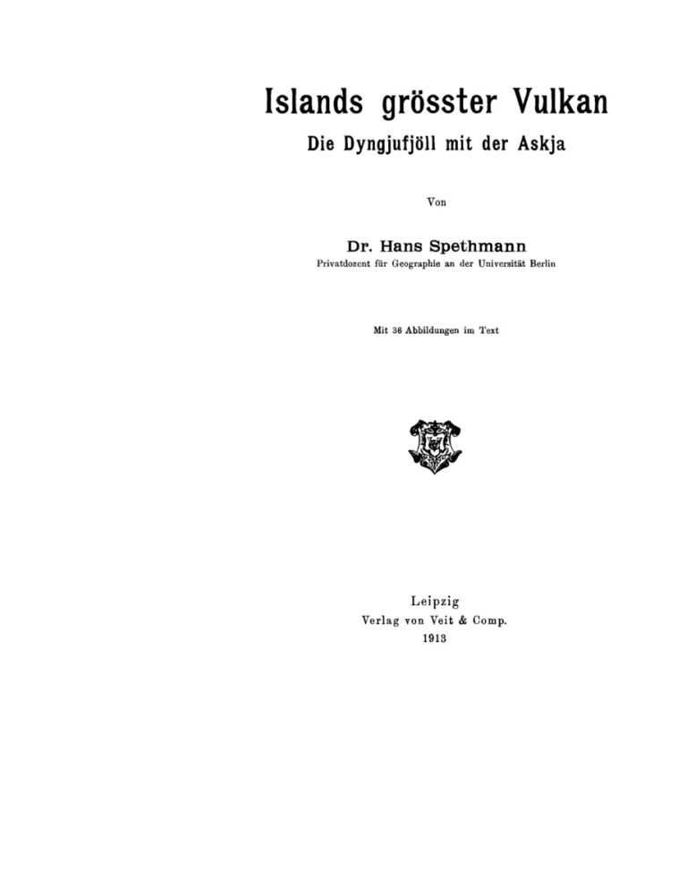 Islands grosster Vulkan German Edition Hans Spethmann Kitap Kapağı