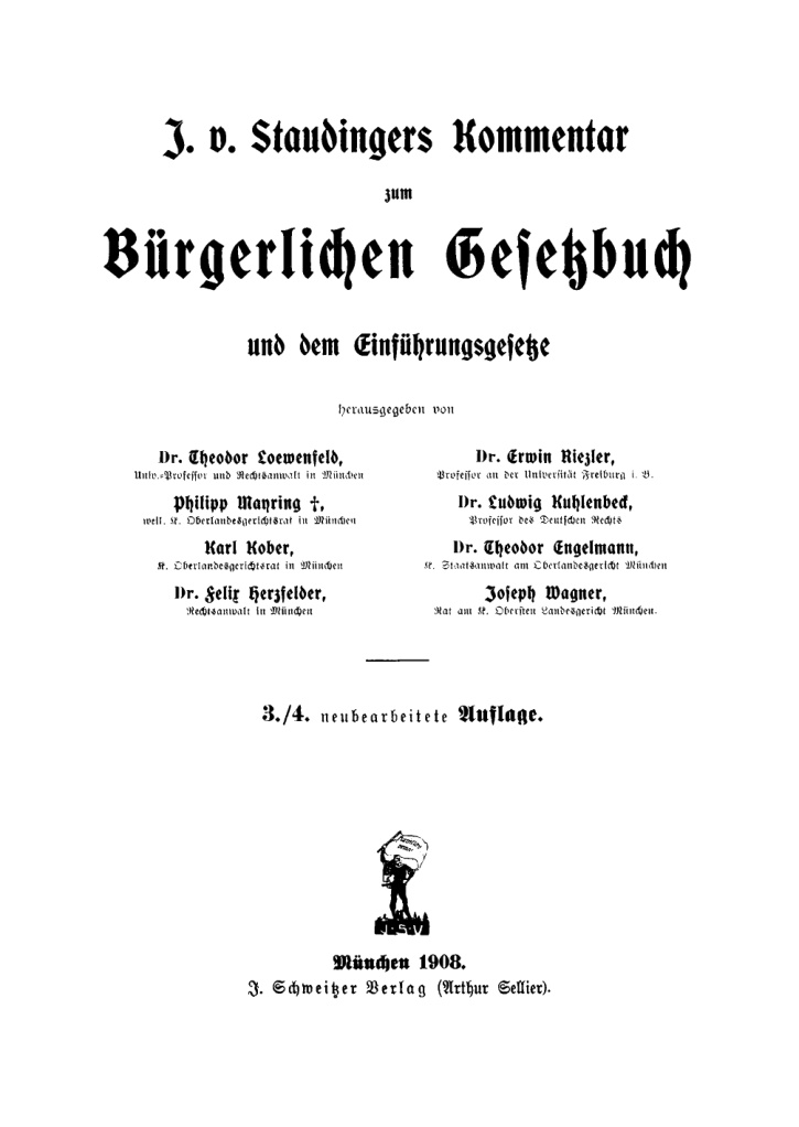 J v Staudingers Kommentar zum Burgerlichen Gesetzbuch German Edition Ludwig Kuhlenbeck Kitap Kapağı