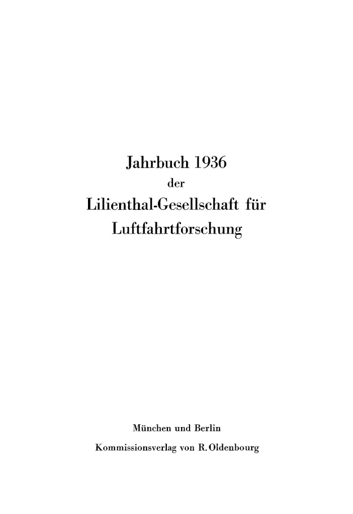 Jahrbuch 1936 der Lilienthal Gesellschaft fur Luftfahrtforschung German Edition Lilienthal Gesellschaft fur Luftfahrtforschung Kitap Kapağı