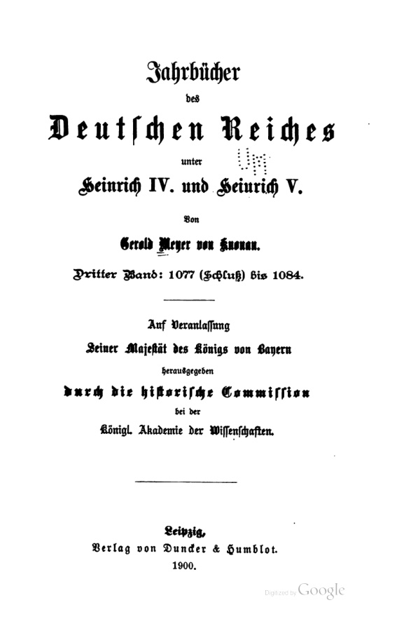 Jahrbucher des Deutschen Reiches unter Heinrich IV und Heinrich V 1077 1084 German Edition Gerold Meyer von Kronau Kitap Kapağı