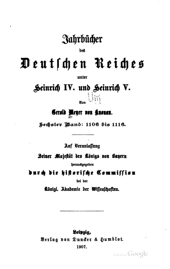 Jahrbucher des Deutschen Reiches unter Heinrich IV und Heinrich V 1106 1116 German Edition Gerold Meyer von Kronau Kitap Kapağı
