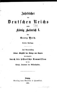 Jahrbucher des Deutschen Reichs unter Konig Heinrich I German Edition Georg Waitz Kitap Kapağı