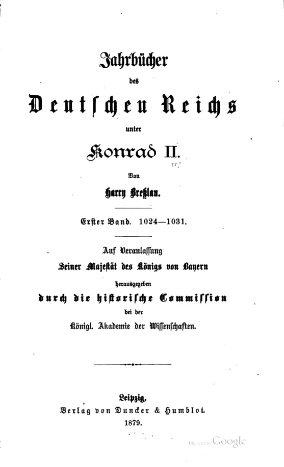 Jahrbucher des Deutschen Reichs unter Konrad II 1024 1031 German Edition Harry Bresslau Kitap Kapağı