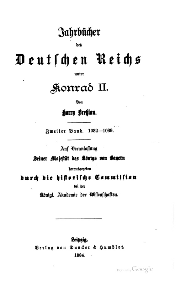 Jahrbucher des Deutschen Reichs unter Konrad II 1032 1039 German Edition Harry Bresslau Kitap Kapağı