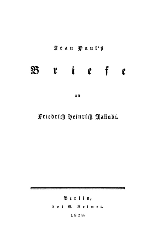 Jean Pauls Briefe an Friedrich Heinrich Jakobi German Edition Jean Paul Kitap Kapağı