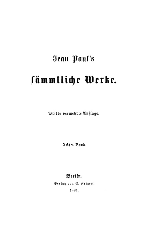 Jean Pauls Sammtliche Werke Band 8 Hesperus oder Funfundvierzig Hundsposttage German Edition Ernst Forster Kitap Kapağı