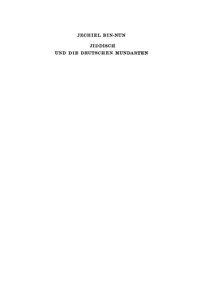 Jiddisch und die deutschen Mundarten German Edition Jechiel Bin Nun Kitap Kapağı