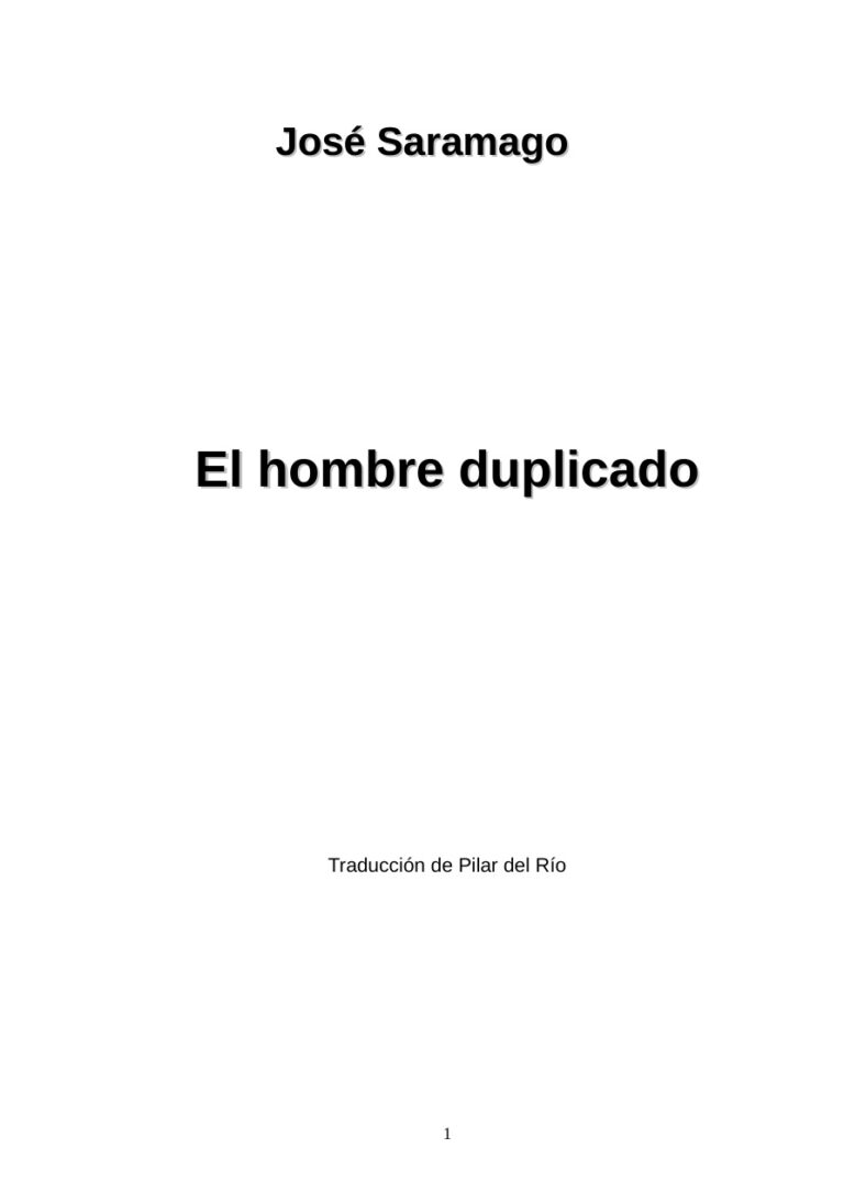Jose Saramago Spanish Edition El hombre duplicado Kitap Kapağı