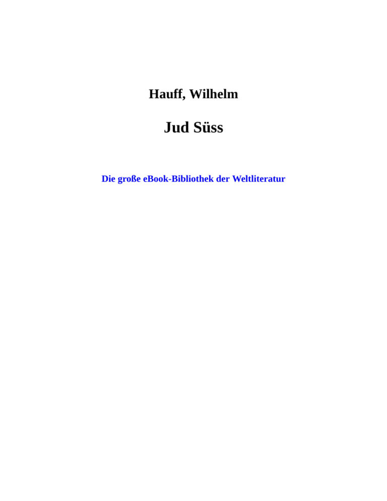 Jud Suess German Edition Hauff Wilhelm Kitap Kapağı