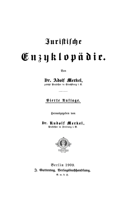 Juristische Enzyklopadie German Edition Adolf Merkel Kitap Kapağı