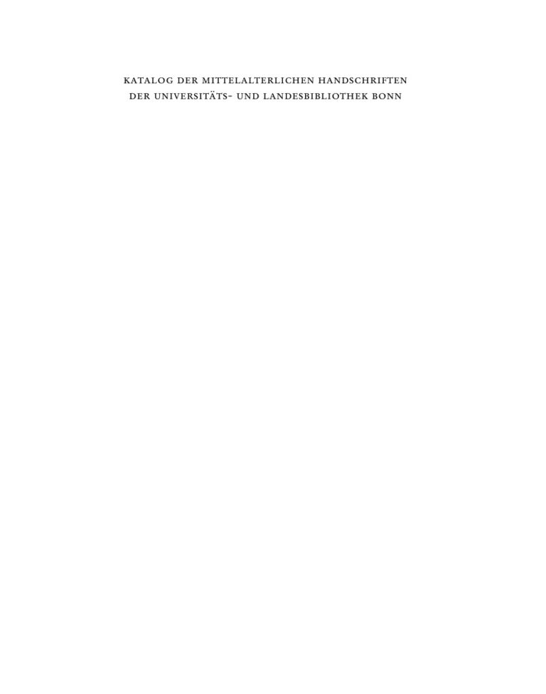 Katalog der mittelalterlichen Handschriften der Universitats und Landesbibliothek Bonn German Edition Jurgen Geiss Kitap Kapağı