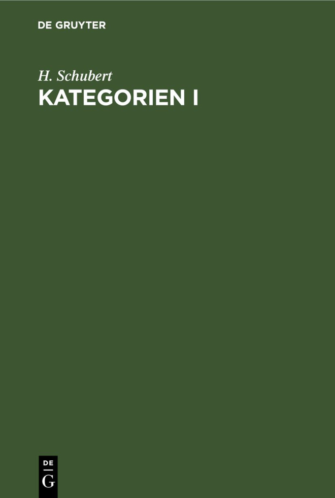 Kategorien I PDF Download