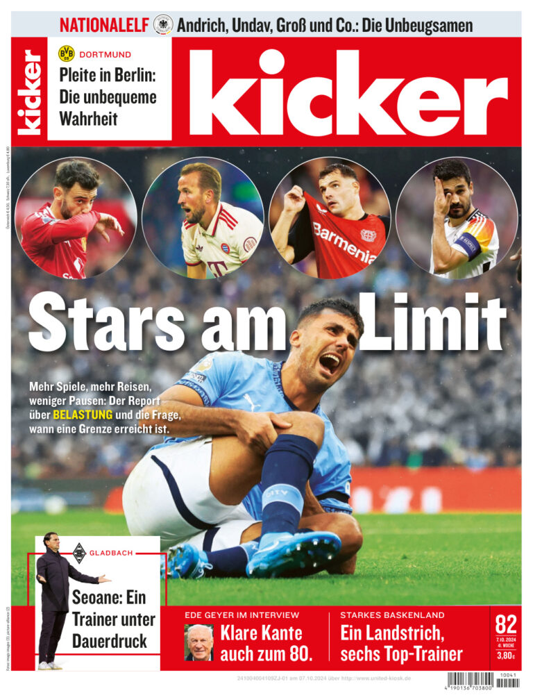 Kicker Sportmagazin No 82 07 Oktober 2024 GER Kicker Sportmagazin Kitap Kapağı