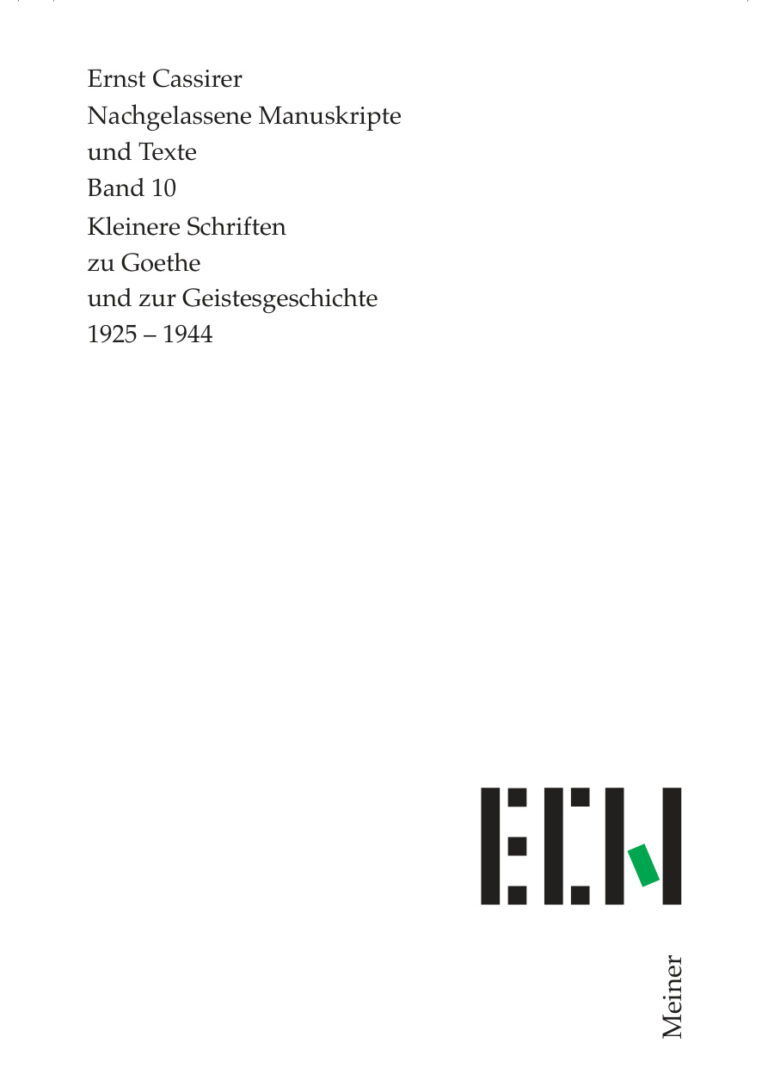 Kleinere Schriften zu Goethe und zur Geistesgeschichte German Edition Ernst Cassirer Kitap Kapağı