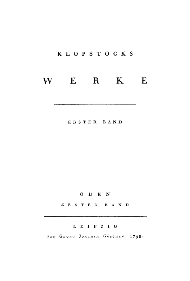 Klopstocks sammtliche Werke Band 1 German Edition Friedrich Gottlieb Klopstock Kitap Kapağı