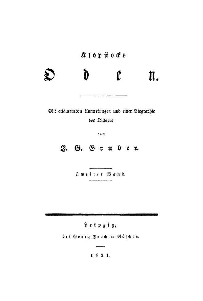 Klopstocks sammtliche Werke Band 2 German Edition Johann Gottfried Gruber Kitap Kapağı