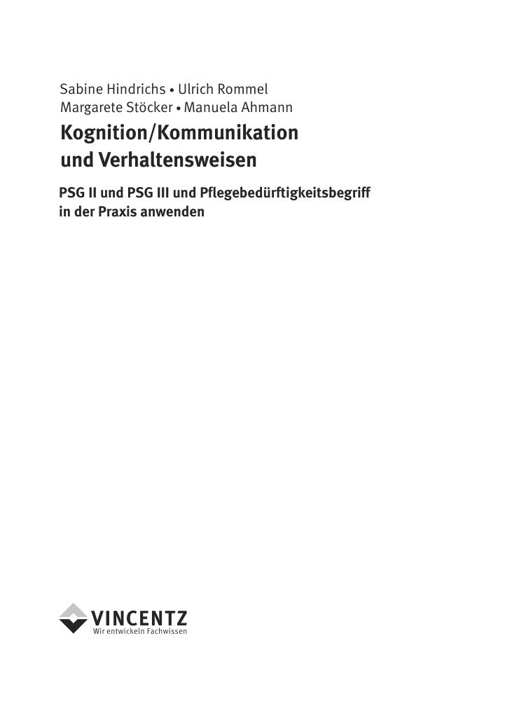 KognitionKommunikation und Verhaltensweisen German Edition Sabine Hindrichs Kitap Kapağı