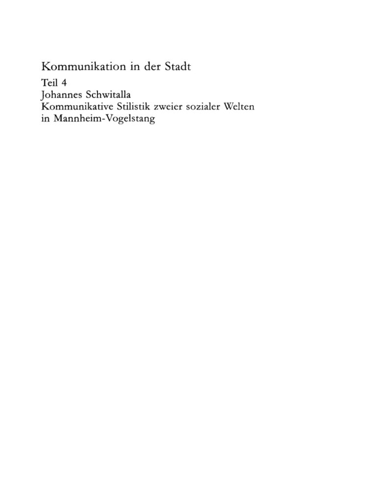 Kommunikation in der Stadt German Edition Johannes Schwitalla Kitap Kapağı