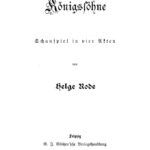 Konigssohne German Edition Helge Rode Kitap Kapağı