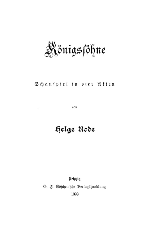 Konigssohne German Edition Helge Rode Kitap Kapağı