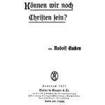 Konnen wir noch Christen sein German Edition Rudolf Eucken Kitap Kapağı
