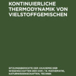 Kontinuierliche Thermodynamik von Vielstoffgemischen German Edition M T Ratzsch Kitap Kapağı