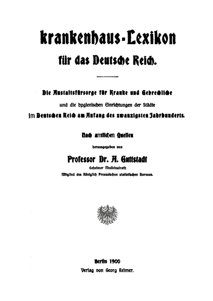Krankenhaus Lexicon fur das Deutsche Reich German Edition Albert Guttstadt Kitap Kapağı