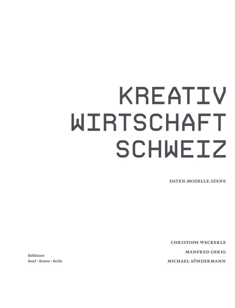 Kreativwirtschaft Schweiz German Edition Christoph Weckerle Kitap Kapağı