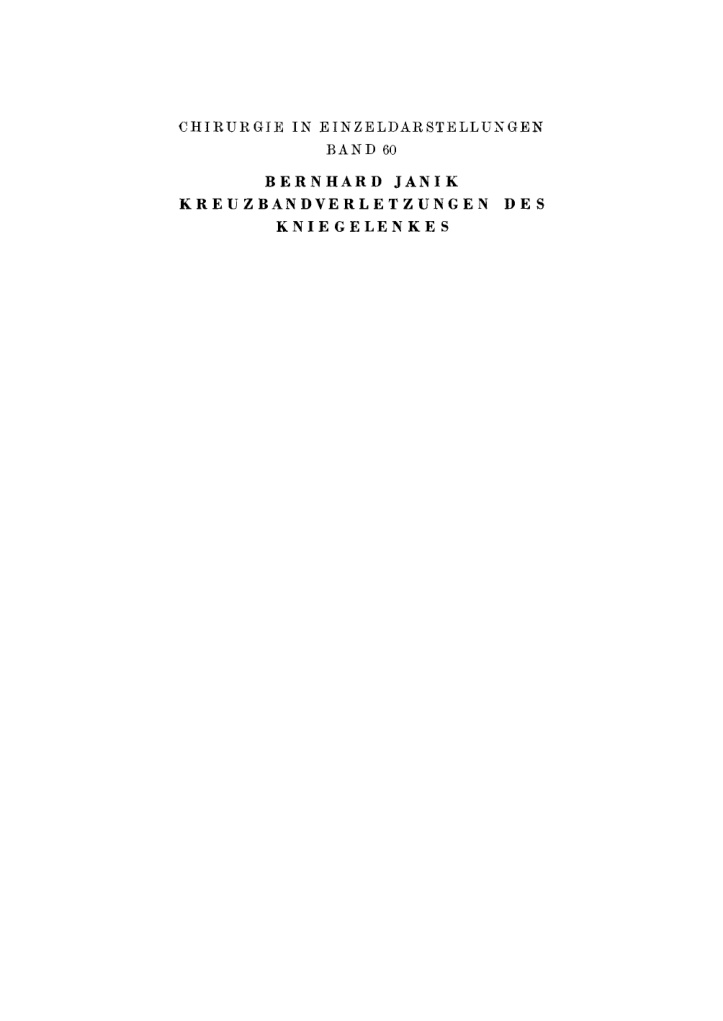 Kreuzbandverletzungen des Kniegelenkes German Edition Bernhard Janik Kitap Kapağı