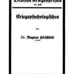 Kriegspsychologisches German Edition Magnus Hirschfeld Kitap Kapağı