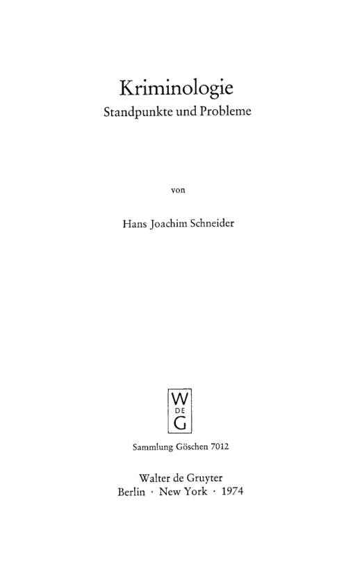 Kriminologie German Edition Hans Joachim Schneider Kitap Kapağı