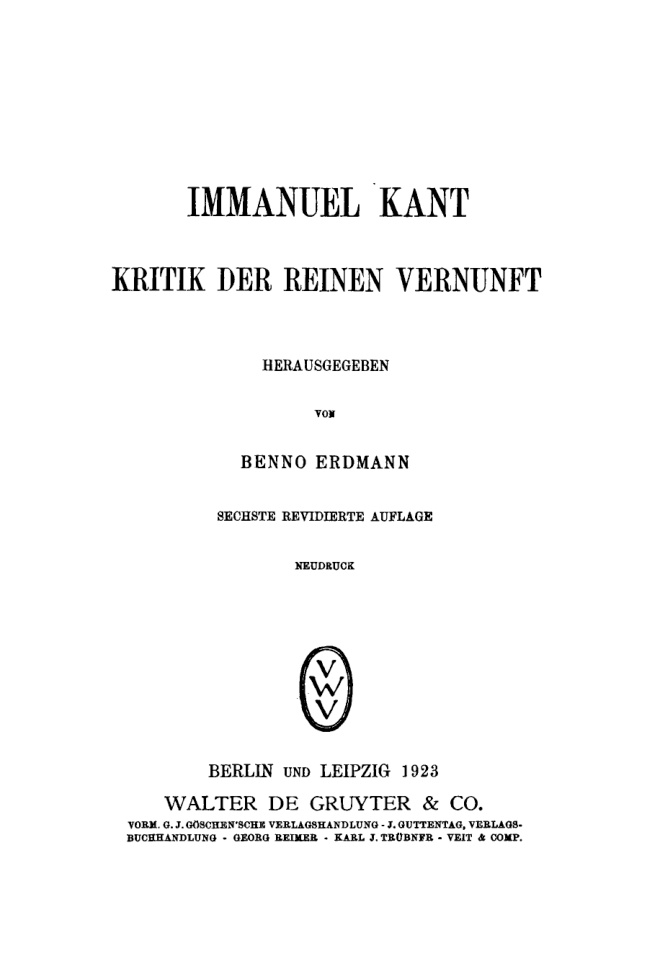 Kritik der reinen Vernunft German Edition Immanuel Kant Kitap Kapağı
