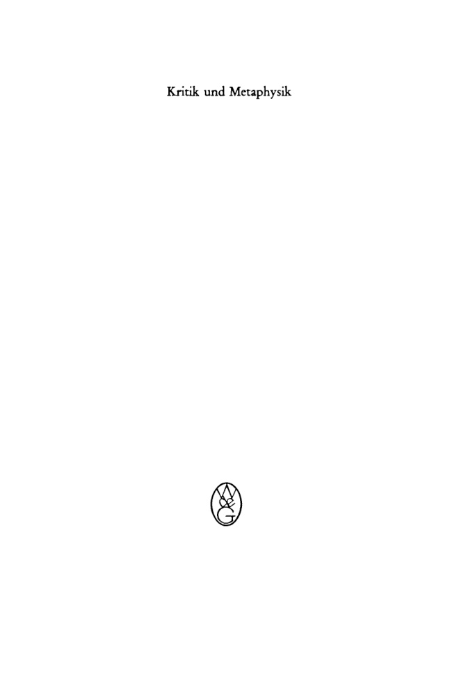 Kritik und Metaphysik German Edition Friedrich Kaulbach Kitap Kapağı