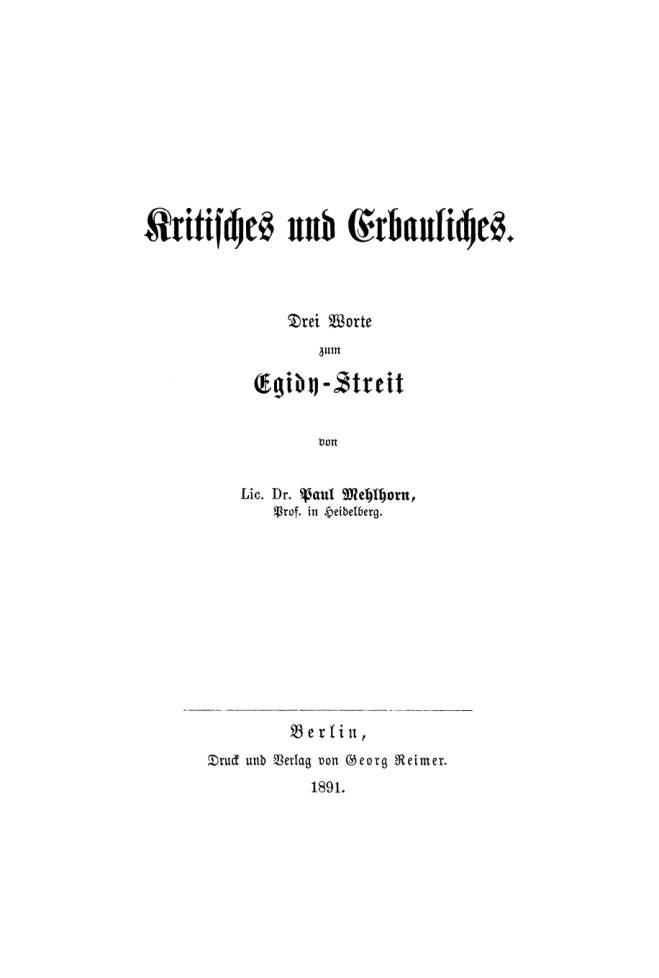 Kritisches und Erbauliches German Edition Paul Mehlhorn Kitap Kapağı