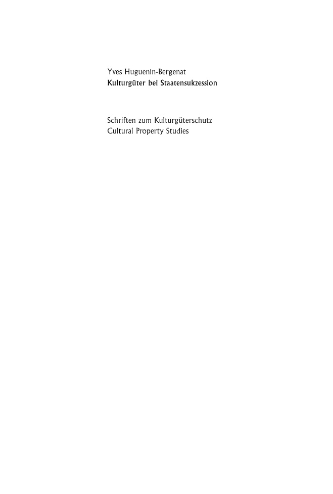 Kulturguter bei Staatensukzession German Edition Yves Huguenin Bergenat Kitap Kapağı