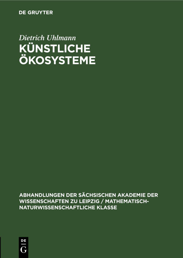 Kunstliche Okosysteme German Edition Dietrich Uhlmann Kitap Kapağı