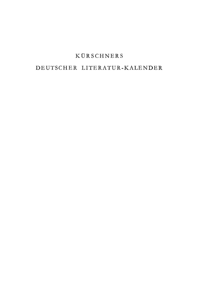 Kurschners Deutscher Literatur Kalender auf das Jahr German Edition Werner Schuder Kitap Kapağı