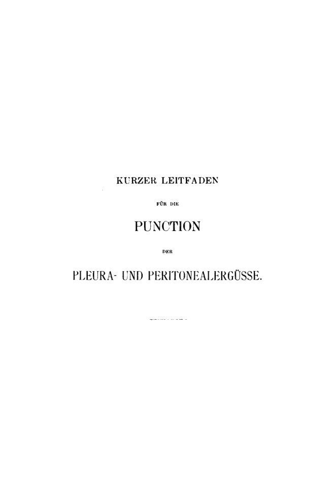Kurzer Leitfaden fur die Punction der Pleura und Peritonealergusse German Edition B Naunyn Kitap Kapağı