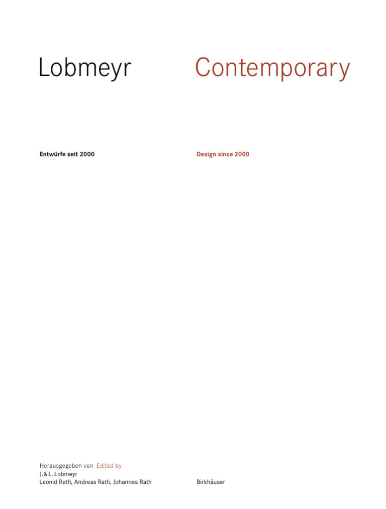 LOBMEYR Contemporary Entwurfe seit 2000 Design since 2000 German Edition Andreas Rath Kitap Kapağı