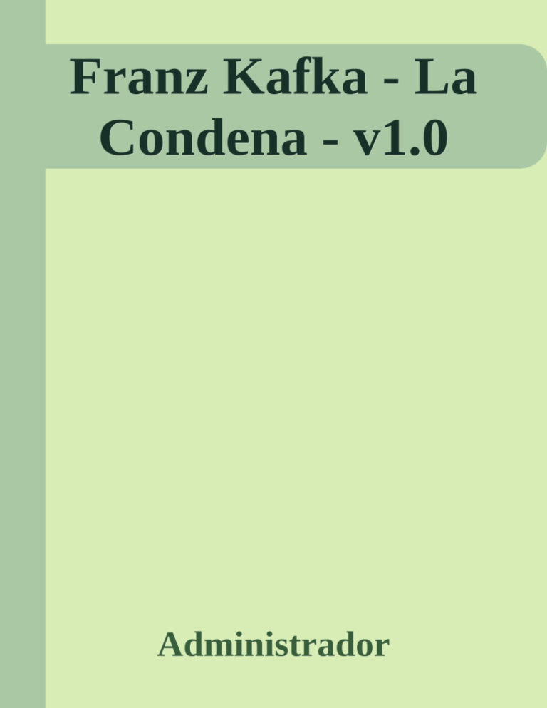 La Condena Spanish Edition Franz Kafka Kitap Kapağı