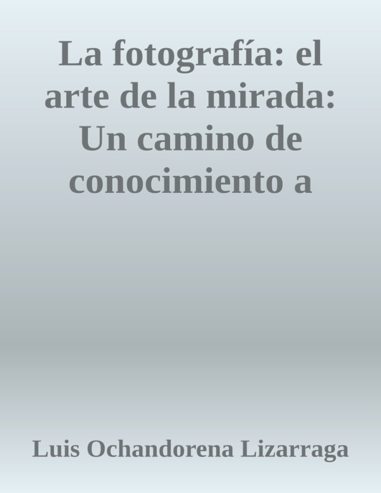 La Fotografia el Arte de la Mirada Spanish Edition Luis Ochandorena Lizarraga Kitap Kapağı