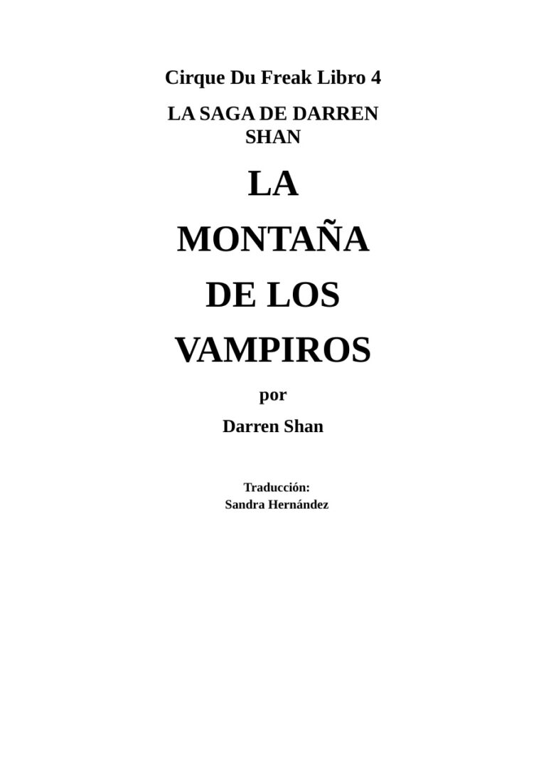 La Montana De Los Vampiros Spanish Edition Shan Darren Kitap Kapağı