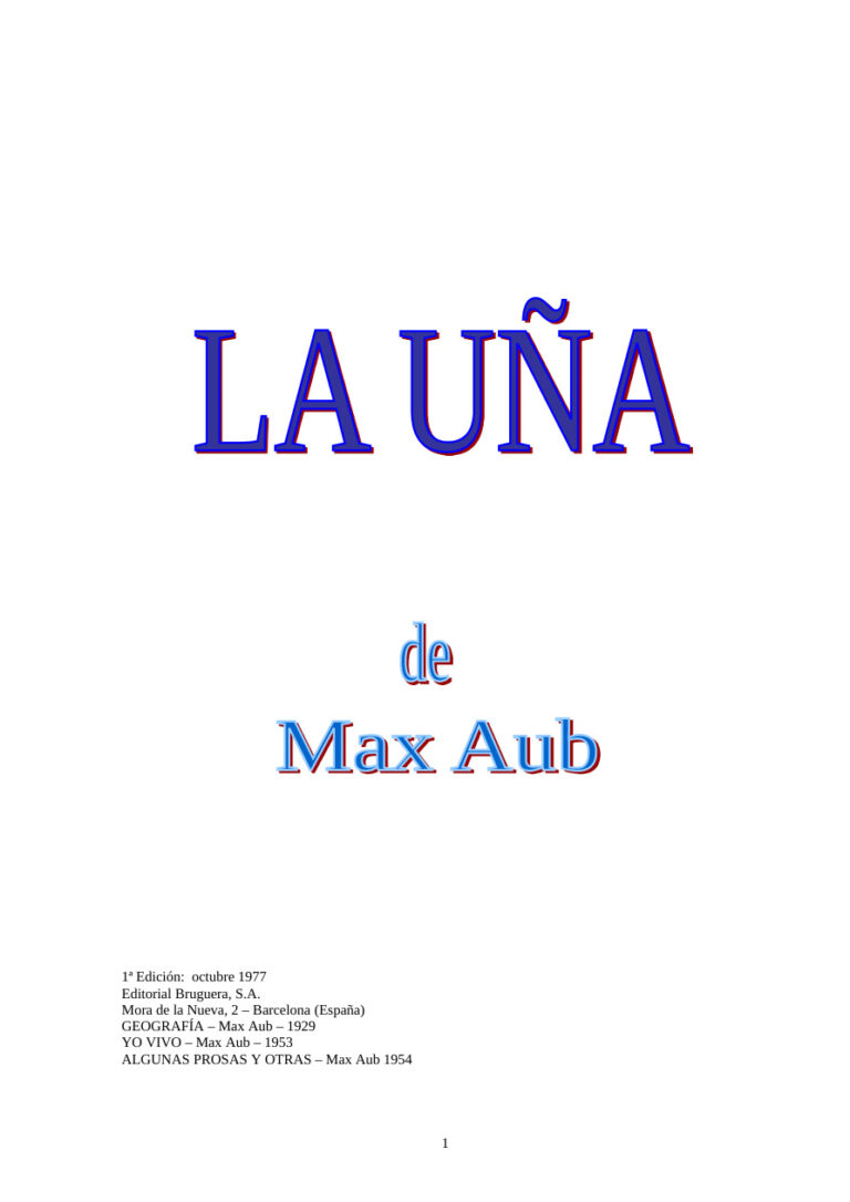 La Una Spanish Edition Aub Max Kitap Kapağı