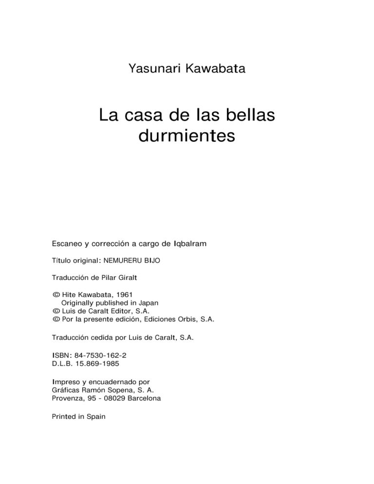 La casa de las bellas durmientes Spanish Edition Yasunari Kawabata Kitap Kapağı