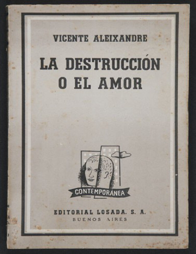 La destruccion o el amor Spanish Aleixandre Vicente Kitap Kapağı